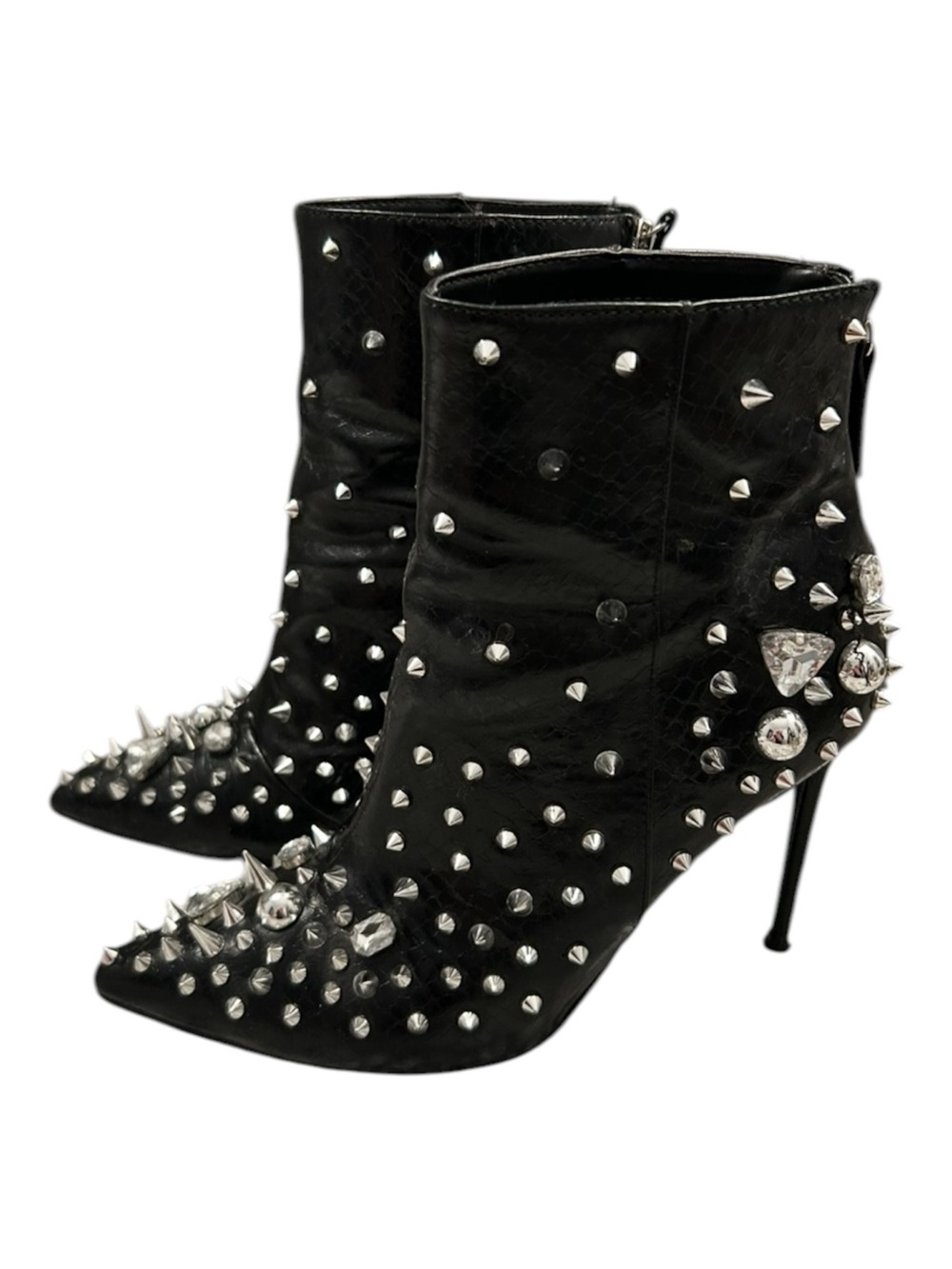 Steve Madden black viceroy studded/spiked booties Size 9.5